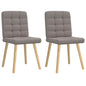 Cadeiras de jantar 2 pcs tecido cinzento-acastanhado
