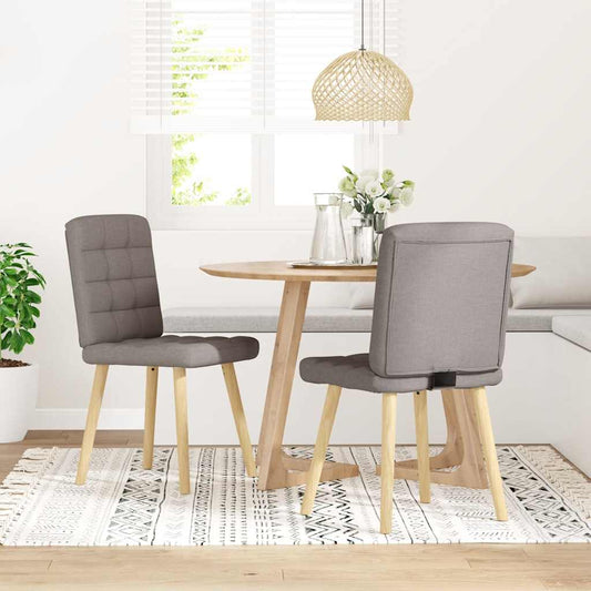 Cadeiras de jantar 2 pcs tecido cinzento-acastanhado
