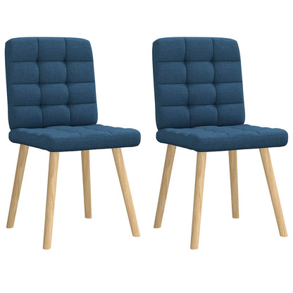 Cadeiras de jantar 2 pcs tecido azul