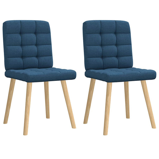 Cadeiras de jantar 2 pcs tecido azul