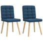 Cadeiras de jantar 2 pcs tecido azul