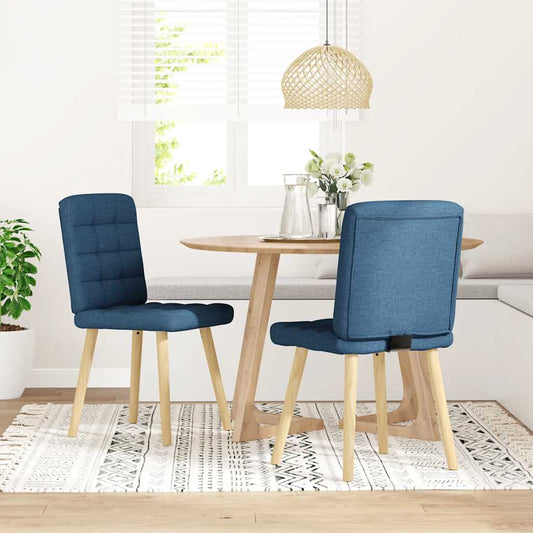 Cadeiras de jantar 2 pcs tecido azul