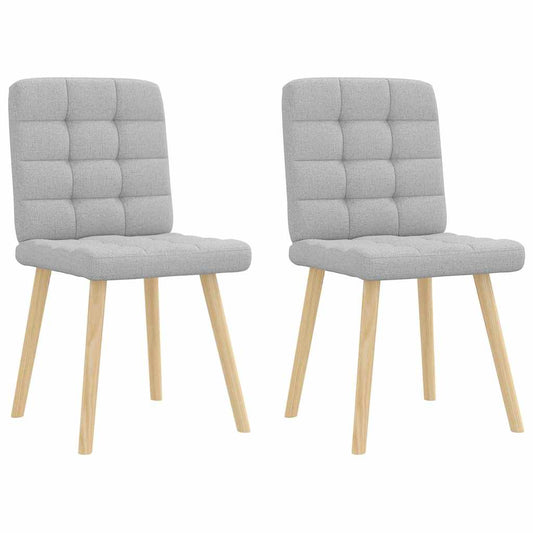 Cadeiras de jantar 2 pcs tecido cinza nuvem
