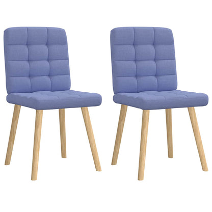 Cadeiras de jantar 2 pcs Jeans Tecido Azul