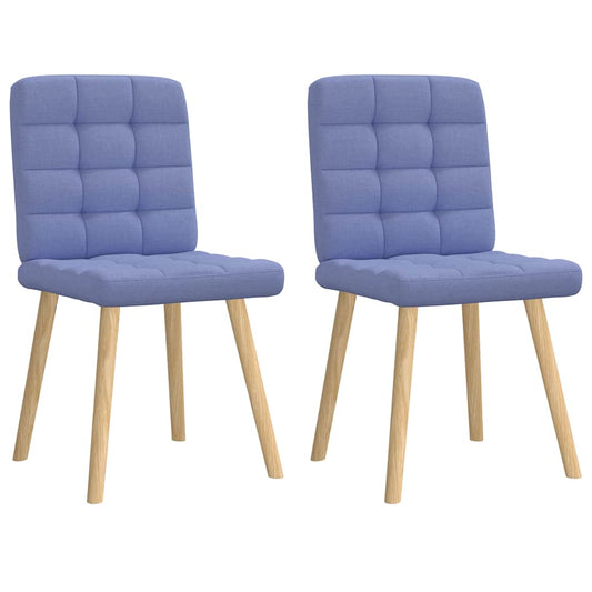 Cadeiras de jantar 2 pcs Jeans Tecido Azul