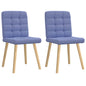 Cadeiras de jantar 2 pcs Jeans Tecido Azul
