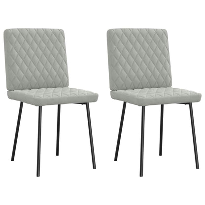 Cadeiras de jantar 2 pcs veludo cinzento-claro