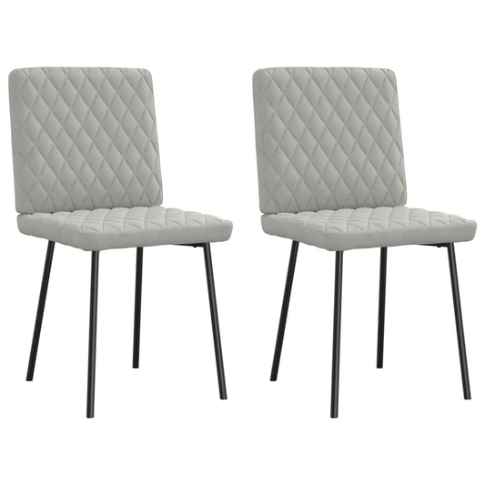 Cadeiras de jantar 2 pcs veludo cinzento-claro
