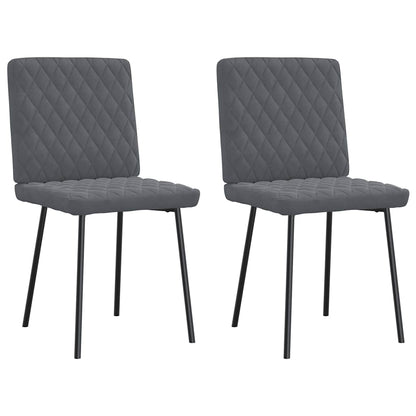 Cadeiras de jantar 2 pcs veludo cinzento-escuro