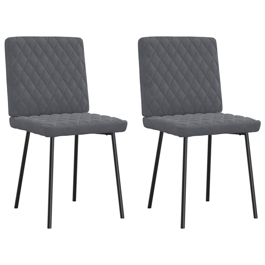Cadeiras de jantar 2 pcs veludo cinzento-escuro