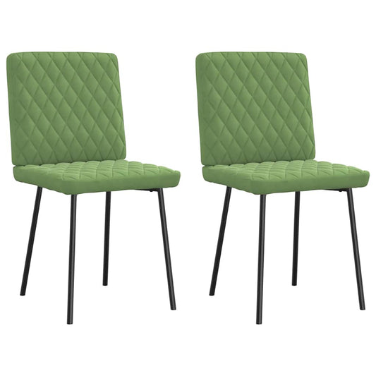Cadeiras de jantar 2 pcs veludo verde-claro