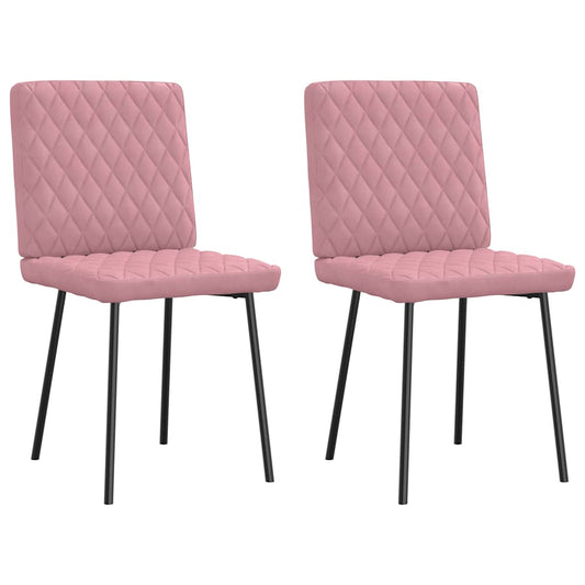 Cadeiras de jantar 2 pcs veludo rosa