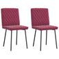 Cadeiras de jantar 2 pcs veludo vermelho tinto