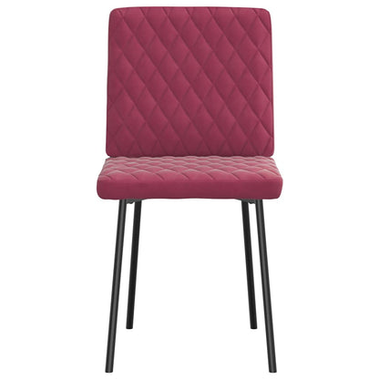Cadeiras de jantar 2 pcs veludo vermelho tinto