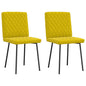 Cadeiras de jantar 2 pcs veludo amarelo