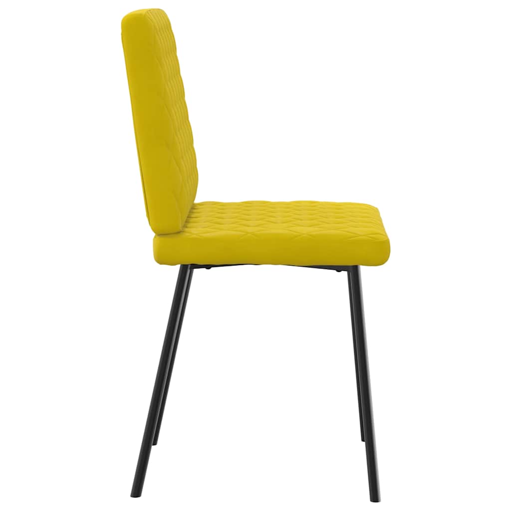 Cadeiras de jantar 2 pcs veludo amarelo
