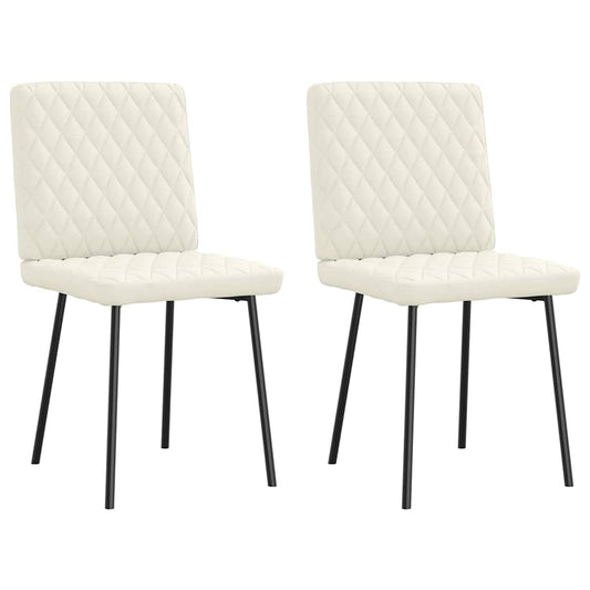 Cadeiras de jantar 2 pcs veludo cor creme