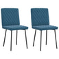 Cadeiras de jantar 2 pcs veludo azul