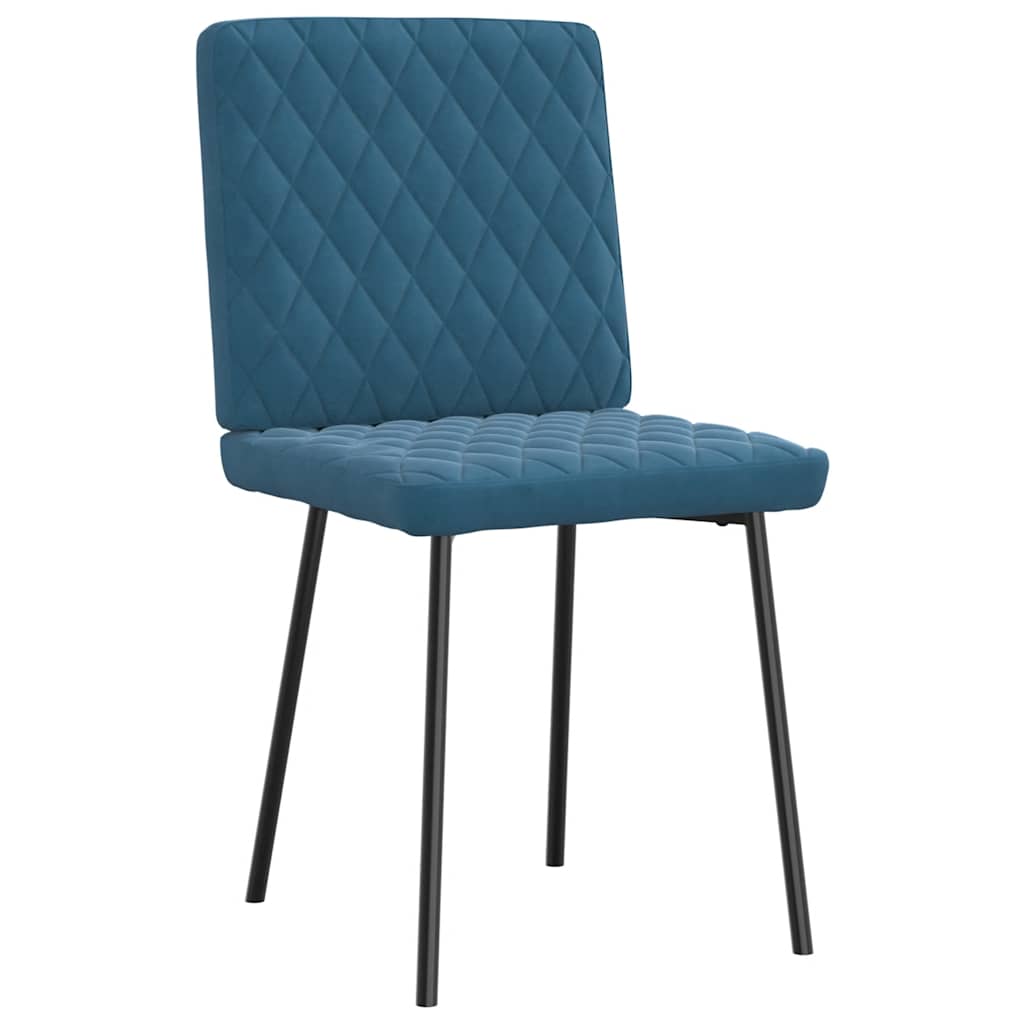 Cadeiras de jantar 2 pcs veludo azul