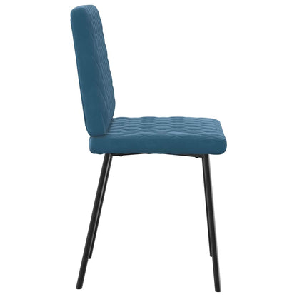 Cadeiras de jantar 2 pcs veludo azul