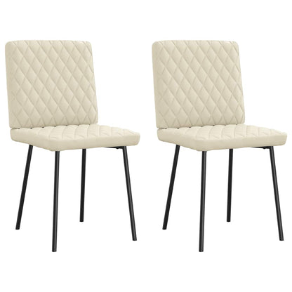 Cadeiras de jantar 2 pcs couro artificial cor creme