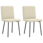 Cadeiras de jantar 2 pcs couro artificial cor creme