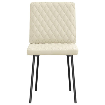 Cadeiras de jantar 2 pcs couro artificial cor creme