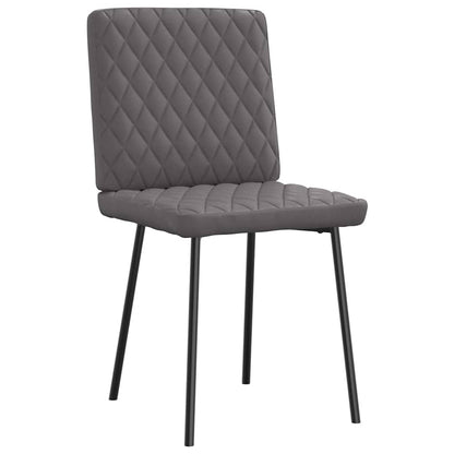 Cadeiras de jantar 2 pcs couro artificial cinzento
