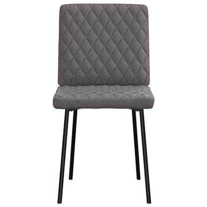 Cadeiras de jantar 2 pcs couro artificial cinzento