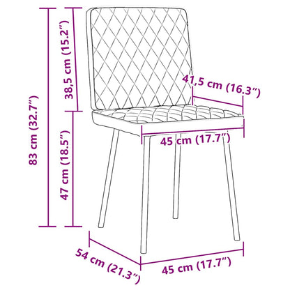 Cadeiras de jantar 2 pcs couro artificial cinzento