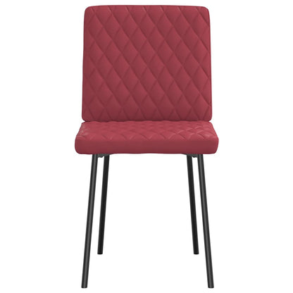 Cadeiras de jantar 2 pcs couro artificial vermelho-tinto