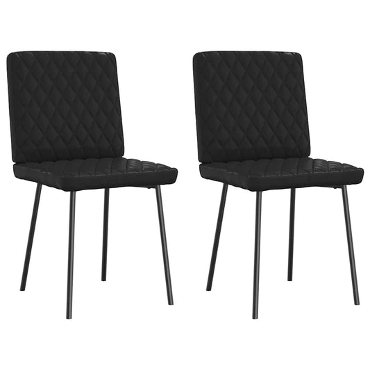 Cadeiras de jantar 2 pcs couro artificial preto