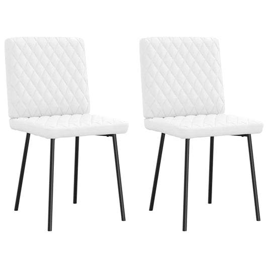 Cadeiras de jantar 2 pcs couro artificial branco