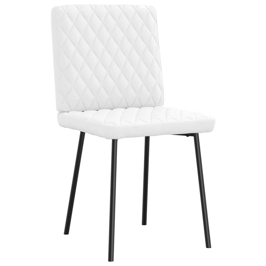 Cadeiras de jantar 2 pcs couro artificial branco
