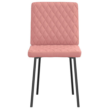 Cadeiras de jantar 2 pcs couro artificial rosa