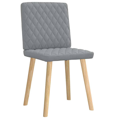 Cadeiras de jantar 2 pcs tecido cinzento-claro