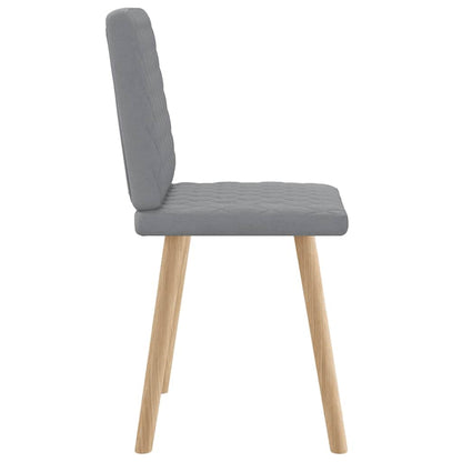 Cadeiras de jantar 2 pcs tecido cinzento-claro