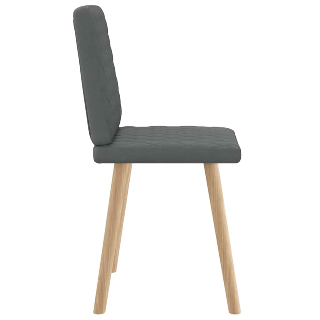 Cadeiras de jantar 2 pcs tecido cinzento-escuro