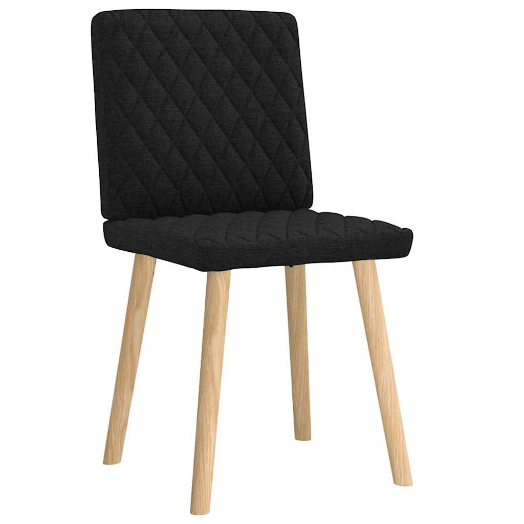 Cadeiras de jantar 2 pcs tecido preto