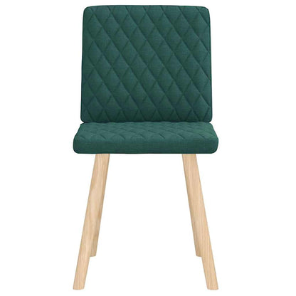 Cadeiras de jantar 2 pcs tecido verde-escuro