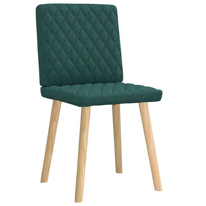 Cadeiras de jantar 2 pcs tecido verde-escuro