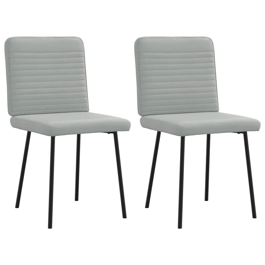 Cadeiras de jantar 2 pcs veludo cinzento-claro