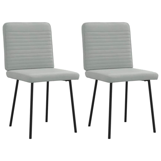 Cadeiras de jantar 2 pcs veludo cinzento-claro