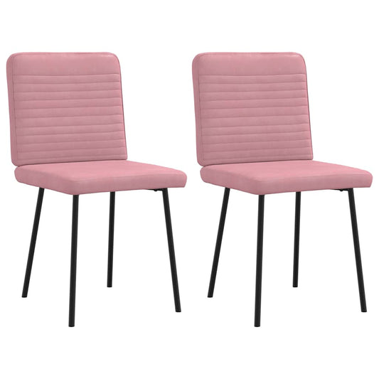 Cadeiras de jantar 2 pcs veludo rosa