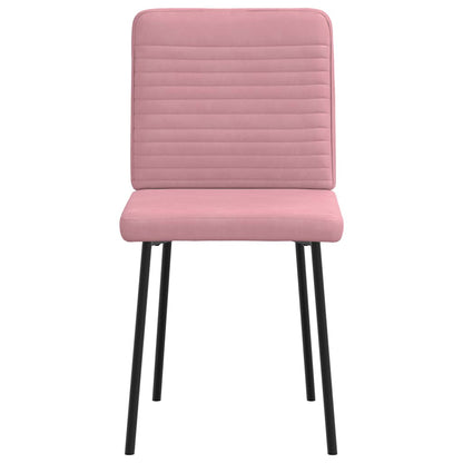 Cadeiras de jantar 2 pcs veludo rosa