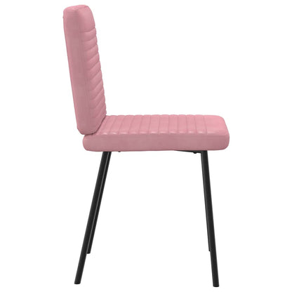 Cadeiras de jantar 2 pcs veludo rosa