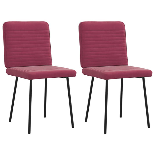 Cadeiras de jantar 2 pcs veludo vermelho tinto