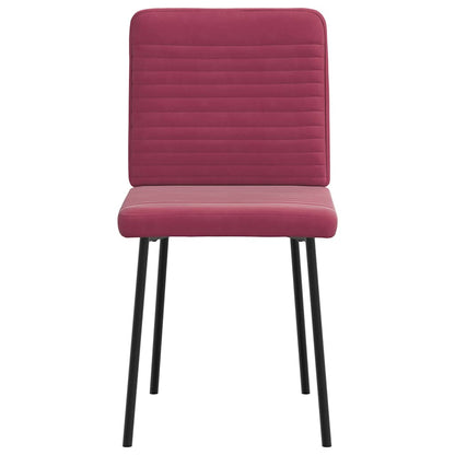 Cadeiras de jantar 2 pcs veludo vermelho tinto