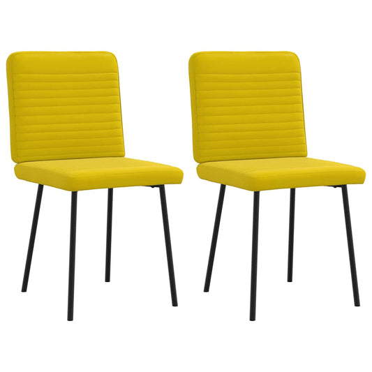 Cadeiras de jantar 2 pcs veludo amarelo
