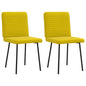 Cadeiras de jantar 2 pcs veludo amarelo